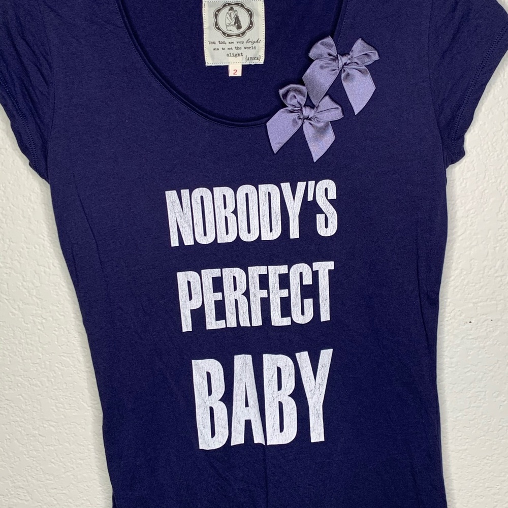 Nobody’s Perfect Baby Graphic Tee with Bows